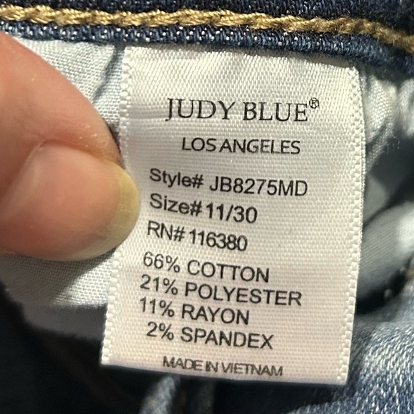 Judy Blue Boyfriend Fit Stretch Denim Distressed JB8275MD Size 11/30 Distressed - Picture 12 of 16